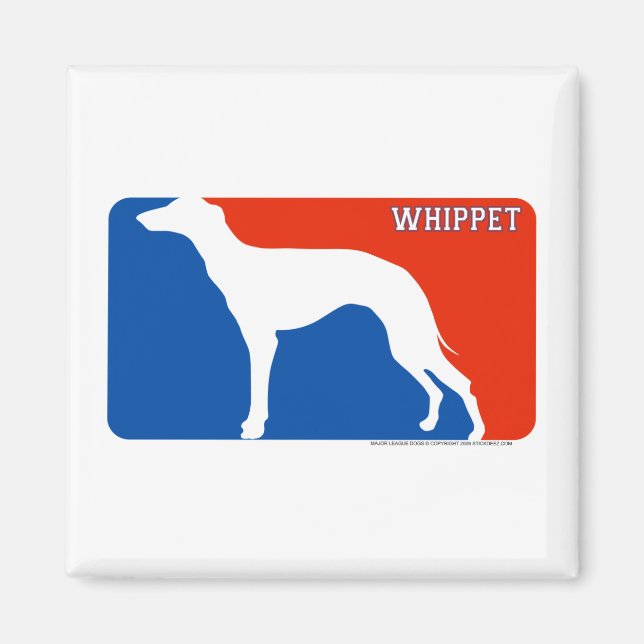 Imã Magneta de Cachorro da Liga Principal de Whippet (Frente)