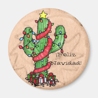 Imã Magneta de Cactus Natal