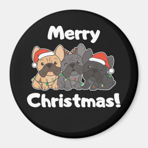 Imã Magneta de Cães-de-Natal de Bulldog Francês