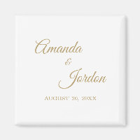 Magneta de Caligrafia Dourada simples