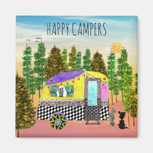 Imã Magneta de Camper Feliz e Bonita