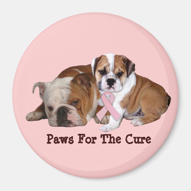 Imã Magneta de Cancer de Mama Bulldog (Frente)