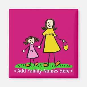 Imã Magneta de Caractere Personalizado da Família Mãe