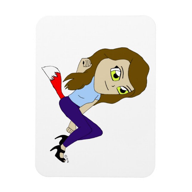 Ímã magneta de chibi foxy (Vertical)