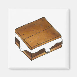 Imã Magneta de chocolate Marshmallow Smore S'mores Foo