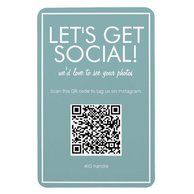 Ímã Magneta de código QR de mídia social básica modern (Vertical)