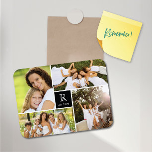 Ímã Magneta de Colagem de Fotos do Monograma da Famíl