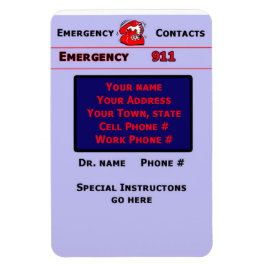 Ímã Magneta de Contatos de Emergência do Babysitter/Pr