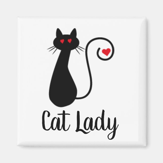 Imã Magneta de Coração Cat (Frente)