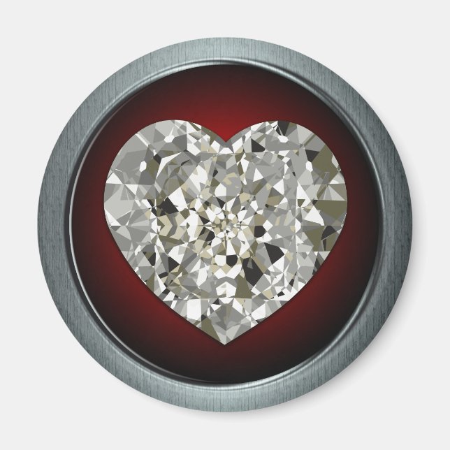 Imã Magneta de Coração de Diamante com Espumação (Frente)