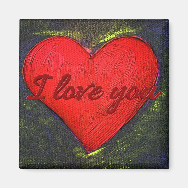 Imã Magneta de Coração Pintada (Frente)