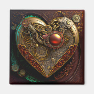 Imã Magneta de Coração Steampunk