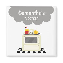 Magneta de Cozinha para Retro Fumaça e Fogo