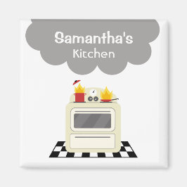 Imã Magneta de Cozinha para Retro Fumaça e Fogo