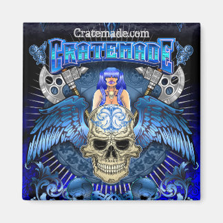 Imã Magneta de Design de Arte Cratemade Winged Skull
