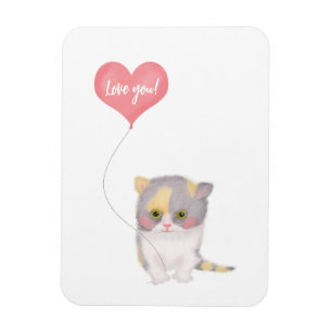 Ímã Magneta de Dia de os namorados Smitten Kitten 'Lov