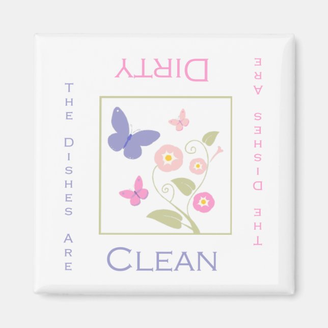 Imã Magneta de DIshwasher limpa ou suja (Frente)