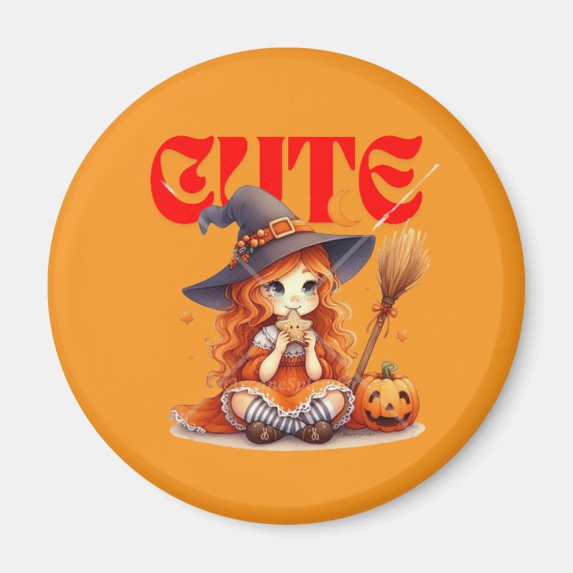 Imã Magneta de Diversão de Bruxas Halloween (Frente)
