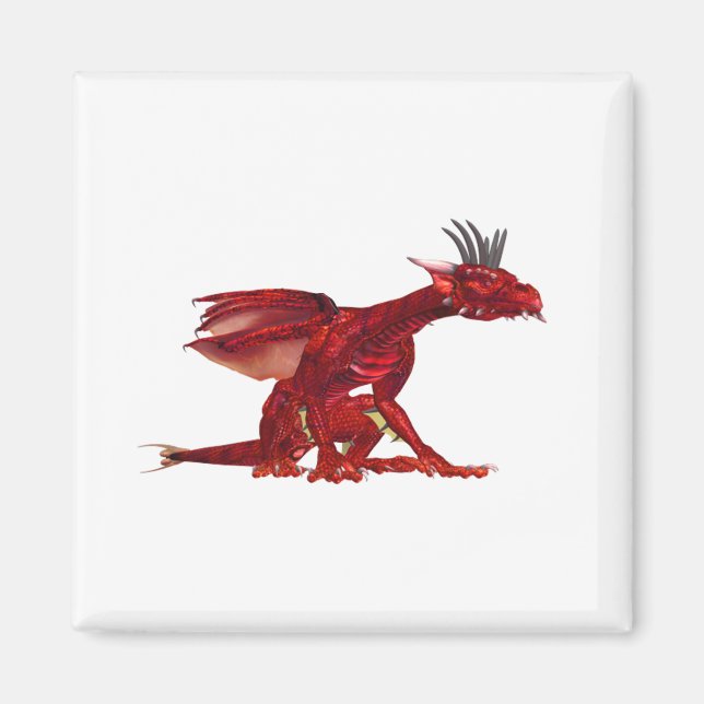 Imã Magneta de Dragão Vermelho (Frente)