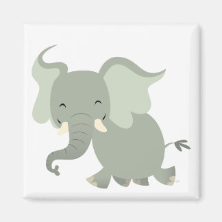 Imã Magneta de Elefante de Cartoon de Feliz Bonita