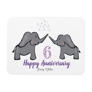 Ímã magneta de elefante fofo do aniversário de casame