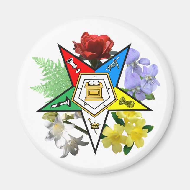 Imã Magneta de emblema floral OES (Frente)