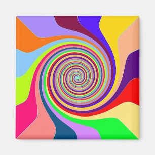 Imã Magneta de espiral multicolorido abstrato