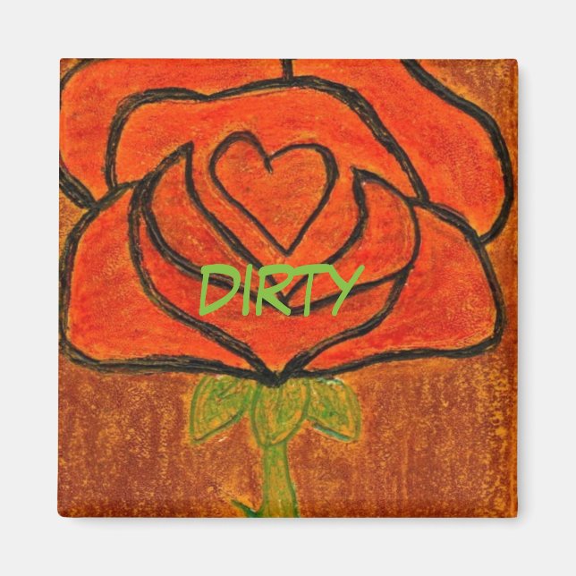 Imã Magneta de estado da máquina de lavar louça suja " (Frente)