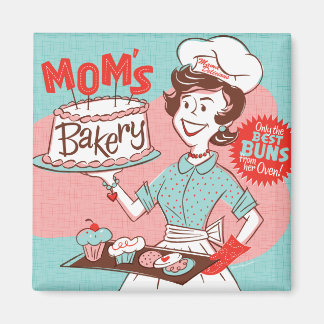 Imã Magneta de Estilo Vintage-Bakery de mães (Verde)