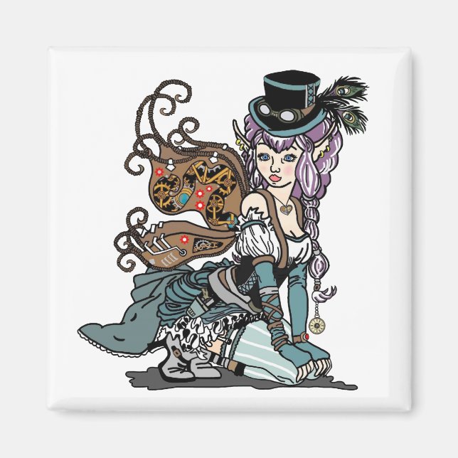 Imã Magneta de fada Steampunk (Frente)