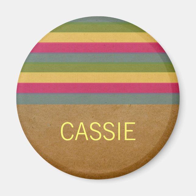 Imã Magneta de faixas texturizadas chic (Frente)