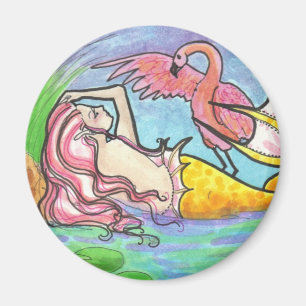Imã Magneta de fantasia da Sereia Flamingo Lagoon