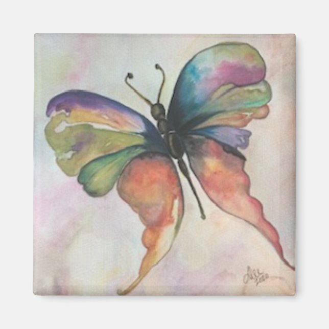 Imã Magneta de felicidade da borboleta (Frente)