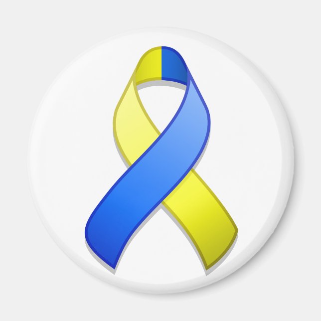 Imã Magneta de Fita de Consciência Azul e Amarelo (Frente)