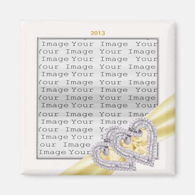 Imã Magneta de Fita de Limão de Corações Personalizado (Frente)