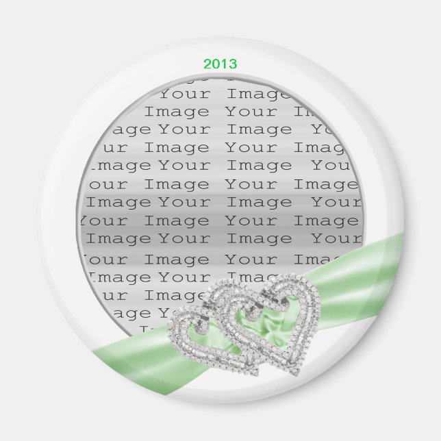 Imã Magneta de fita do Limão de Corações Personalizado (Frente)