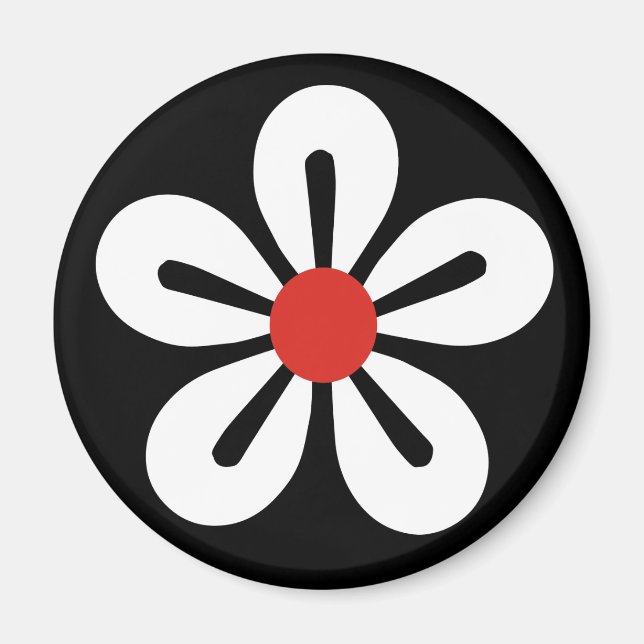 Imã Magneta de flor branca (Frente)