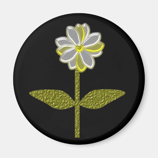 Imã Magneta de Flor de Daisy brilhante (Frente)