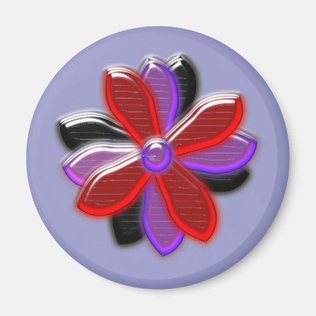 Imã Magneta de Flor de Margarida Brilhante (Frente)