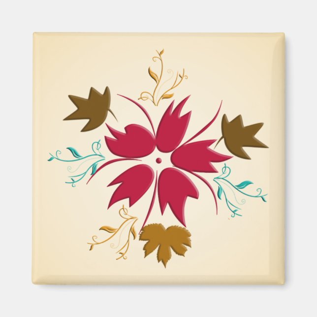 Imã Magneta de Flor de Natal Vermelha (Frente)