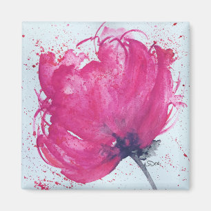 Imã Magneta de Flor Rosa Alegre