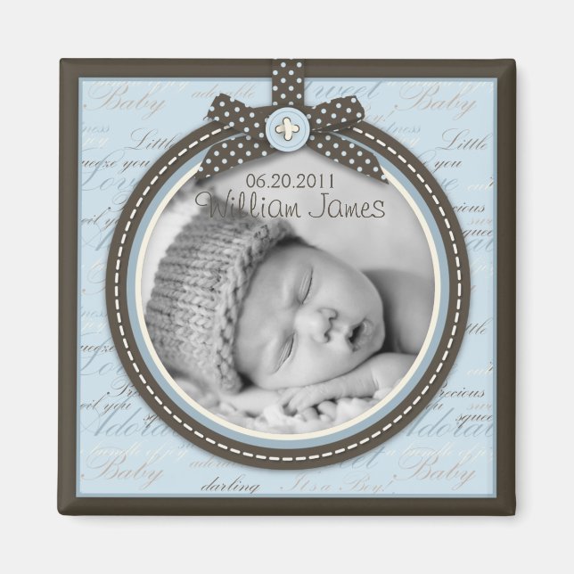 Imã Magneta de Foto Azul Teeny Toes 2 (Frente)