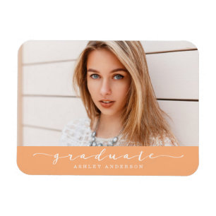 Ímã Magneta de Foto de Graduação Laranja Clássica