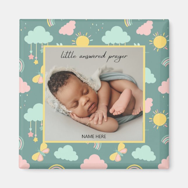 Imã Magneta de Foto de Oração com Resposta Pequena (Frente)