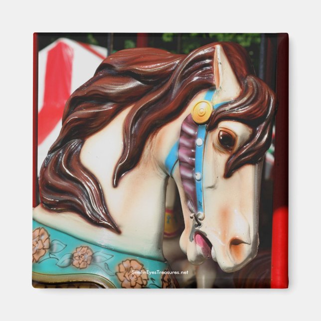 Imã Magneta de fotografia do Carrossel Horse com Steed (Frente)