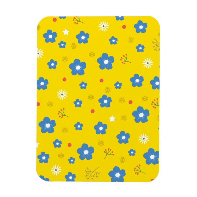 Ímã Magneta de Fotografia Flexível Amarelo Floral (Vertical)
