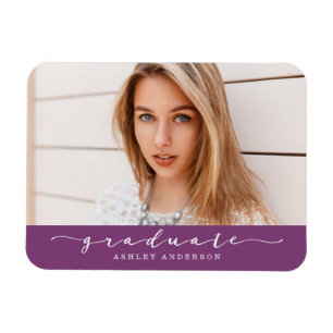 Ímã Magneta de Fotografia para Graduação Púrpura Cláss
