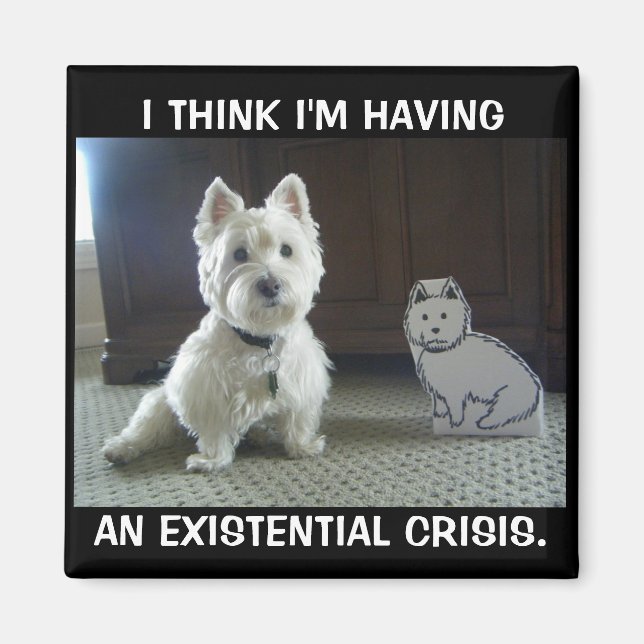 Imã Magneta de Fotografia Twin Westies (Frente)