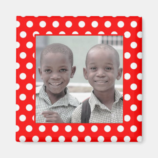 Imã Magneta de fotograma de Bolinhas branca vermelha