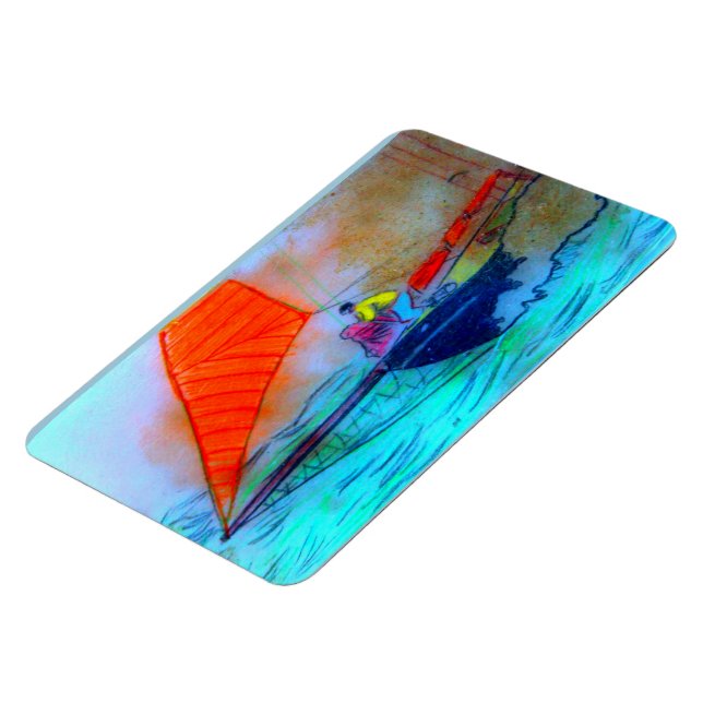 Ímã magneta de fotos de esquiador de velas vermelhas (Left Side)